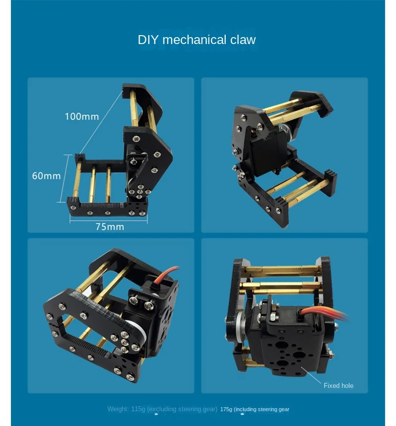 Roboter greifer Kunststoff Manipulator Klauen klemme Roboterarm für Arduino Roboter DIY Kit mg996 mechanischer Greifer für stm32 Roboterarm – Detail 7