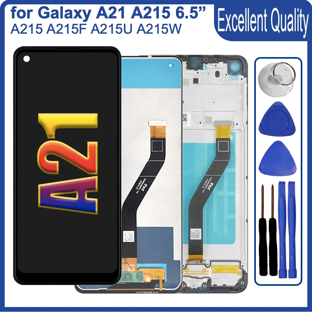 

6.5" AMOLED LCD for Samsung Galaxy A21 A215F A215U LCD Display Touch Screen Glass Digitizer Replacement for Samsung A21 Assembly