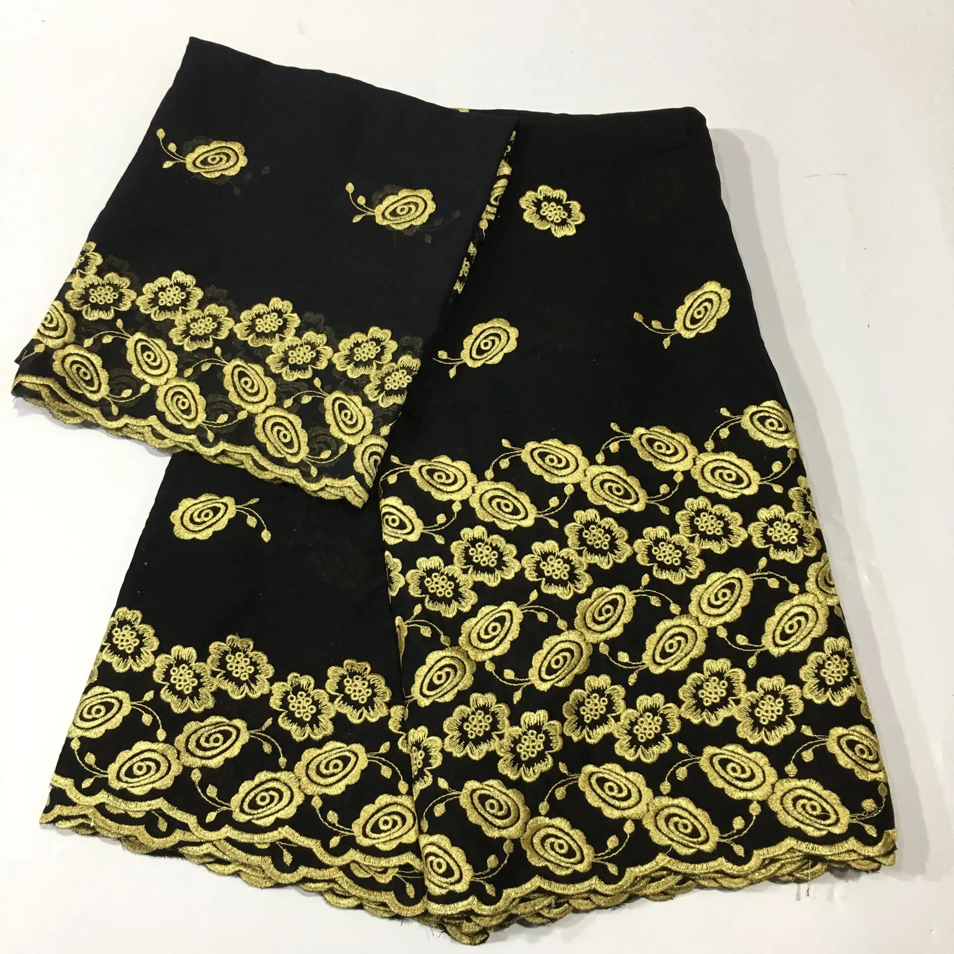 2022 New Arrivals African Fashion Quality Swiss 100%Cotton Voile Dry Lace Fabric Embroidered in Switzerland Material 5+2Yards YC