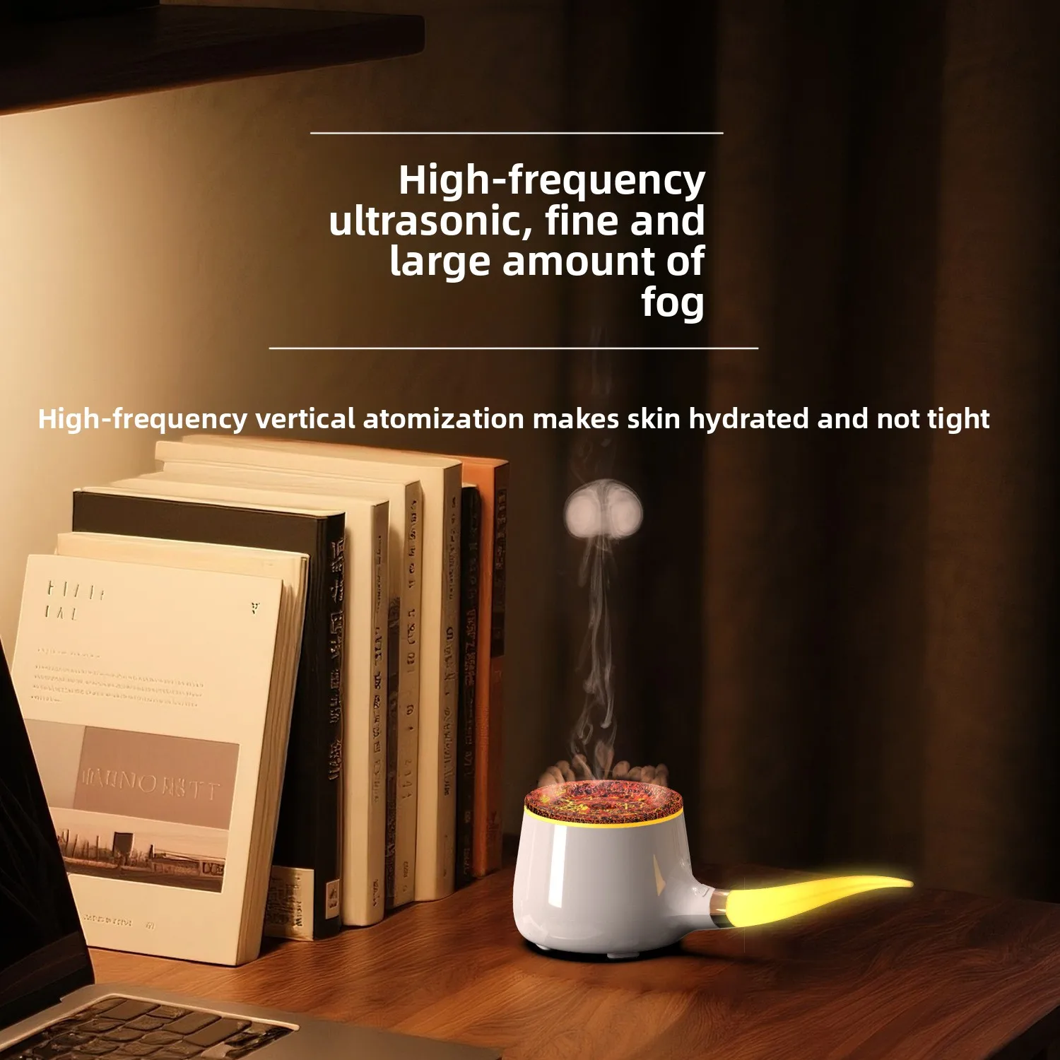 Home Tobacco Pipe Air Humidifier Aromatherapy Diffuser with LED Light for Home Desktop Ring Spray Electric Aroma Diffuser