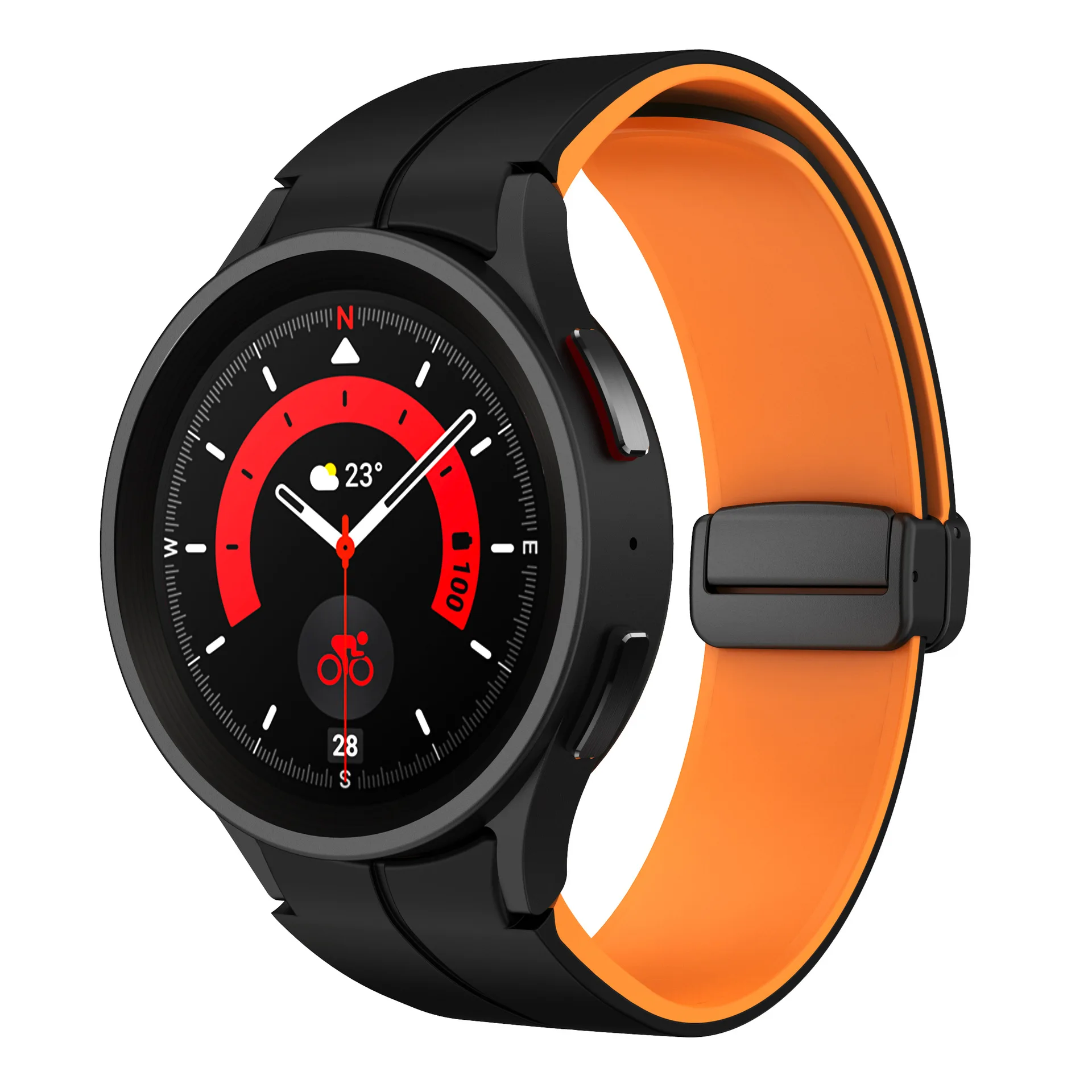 Pulseira de silicone sem lacuna para samsung galaxy watch 7/6/5 40mm 44mm 5pro 45mm pulseira magnética para relógio 6 clássico 43/47mm cinto