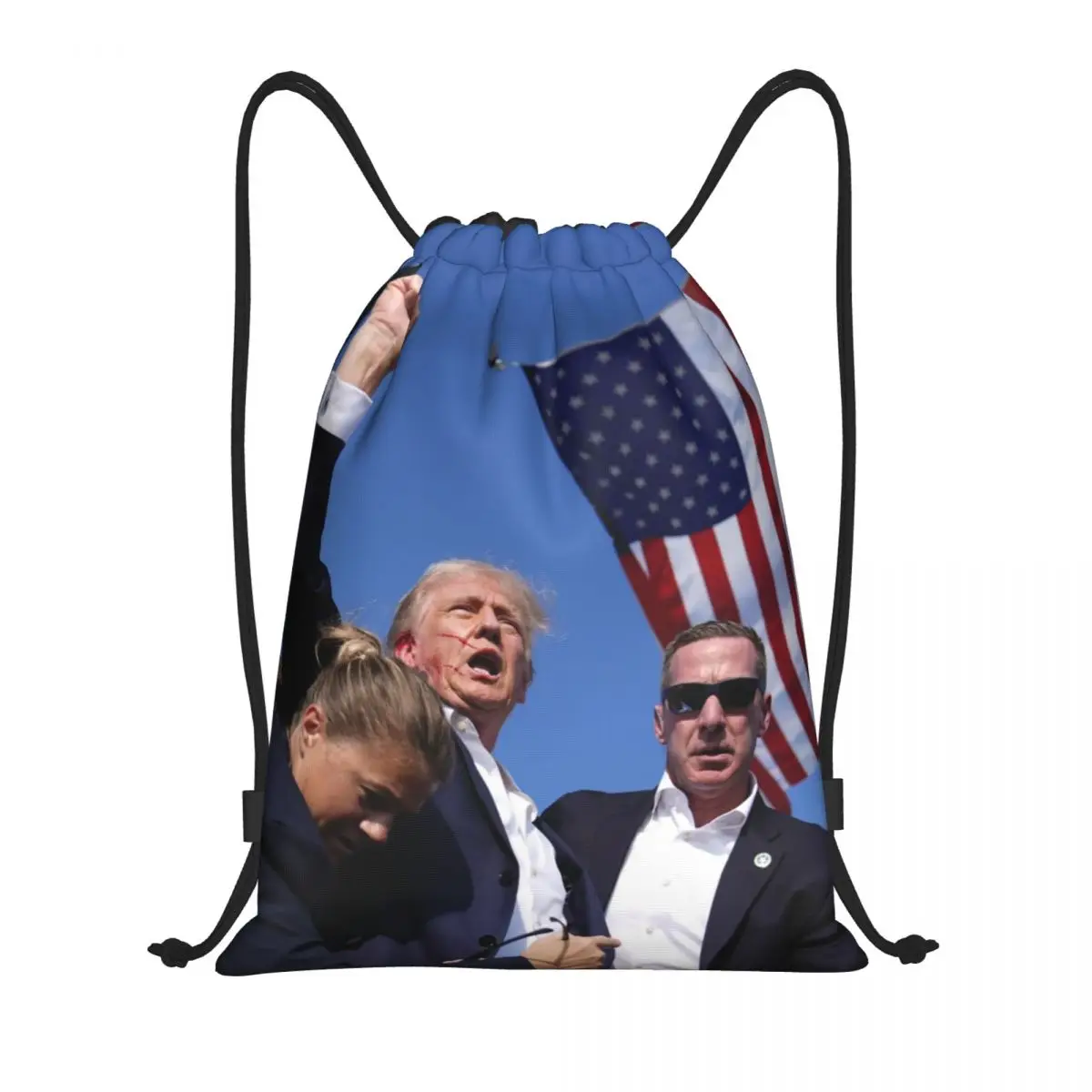 2024 Trump Rallye Shooting Bag Kordel zug Rucksack Sport Gym Sackpack Donald Trump Shot String Taschen für Yoga