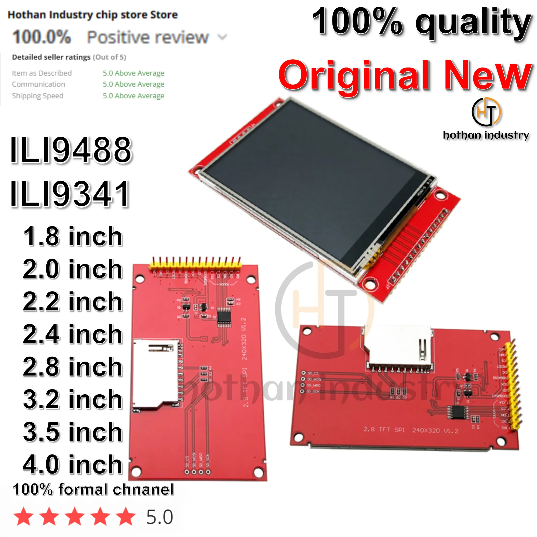 【1 Stuks "1.8 2.0 2.2 2.4 2.8 3.2 3.5 4.0 Inch Spi Seriële Poort Lcd Touch Screen Module Ili9488 480*320 Tft Display Module Ili9488