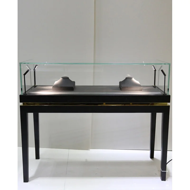 Custom. new design luxury jewelry shop retail counter furniture modern design frameless locking jewelry display cabinets