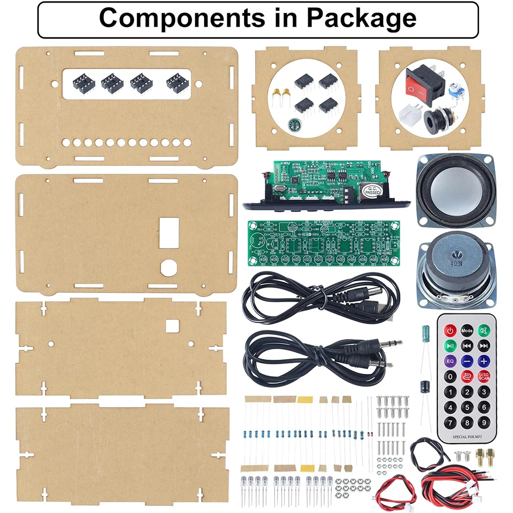 DIY Bluetooth-Compatible Speaker Kit LED FM Radio USB Mini Home Sound Amplifier with Digital Display Soldering Project Practice