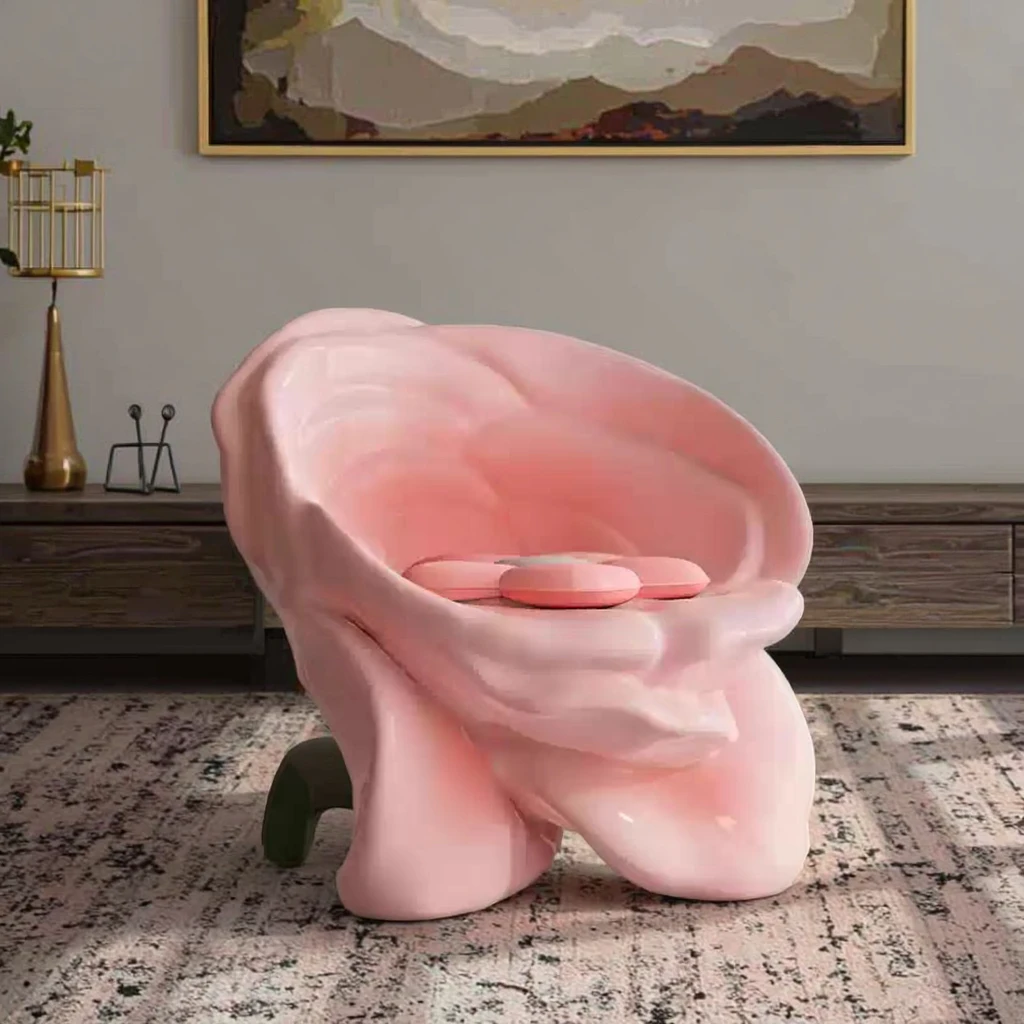 

Nordic Creative Leisure Single Chair Simple Modern Designer Accent Chair with Luxury Backrest for Living Room Bedroom Apartment