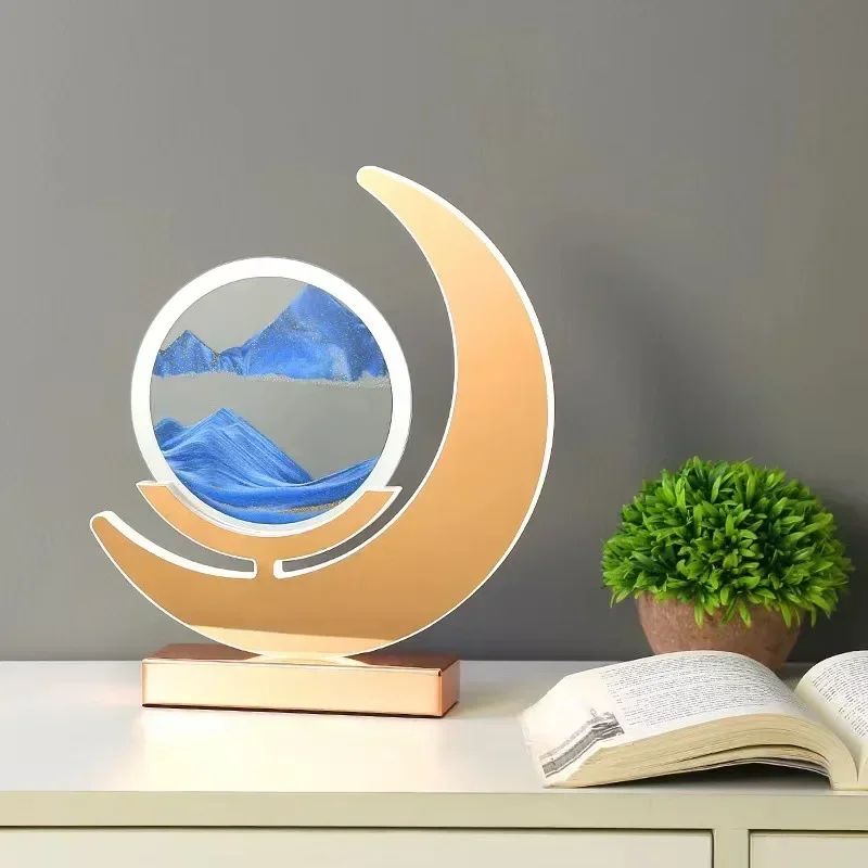 

Quicksand Painting 3D Moving Sand Art Painting Sand View Hourglass Creative Decompression Home Decoration Table Lamp Night Lamp