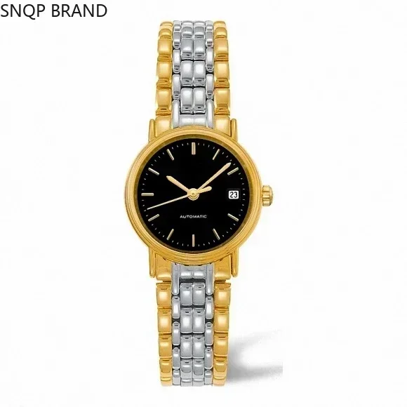 Luxo novo relógio feminino quartzo rosa ouro branco preto couro reloj hombre