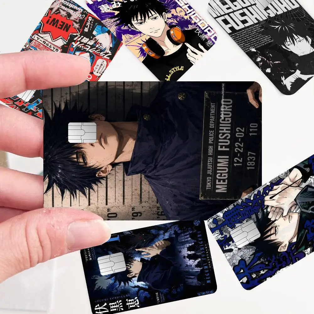 Jujutsu Kaisen Fushiguro Megumi Diy Credit Debit Card Sticker Party Sticker Decoration Waterproof Small Chip Card Skin Sticker