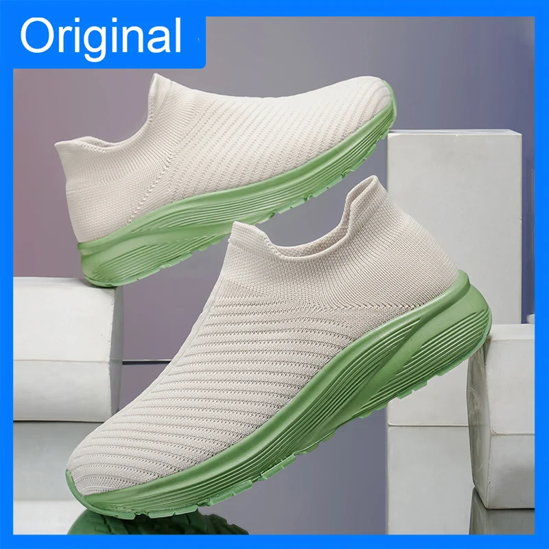 

Couple Sports Shoes Ultra Light Comfortable Slip-on Casual Mesh Shoes Outdoor Flat Bottomed Anti Slip Fashion Walking Shoes Men