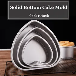 6/8/10 Inch Heart-shaped Anode Solid Bottom Cake Mold Non-stick Aluminum Alloy Cake Mold Baking Tools Heart-shaped Cake Mold