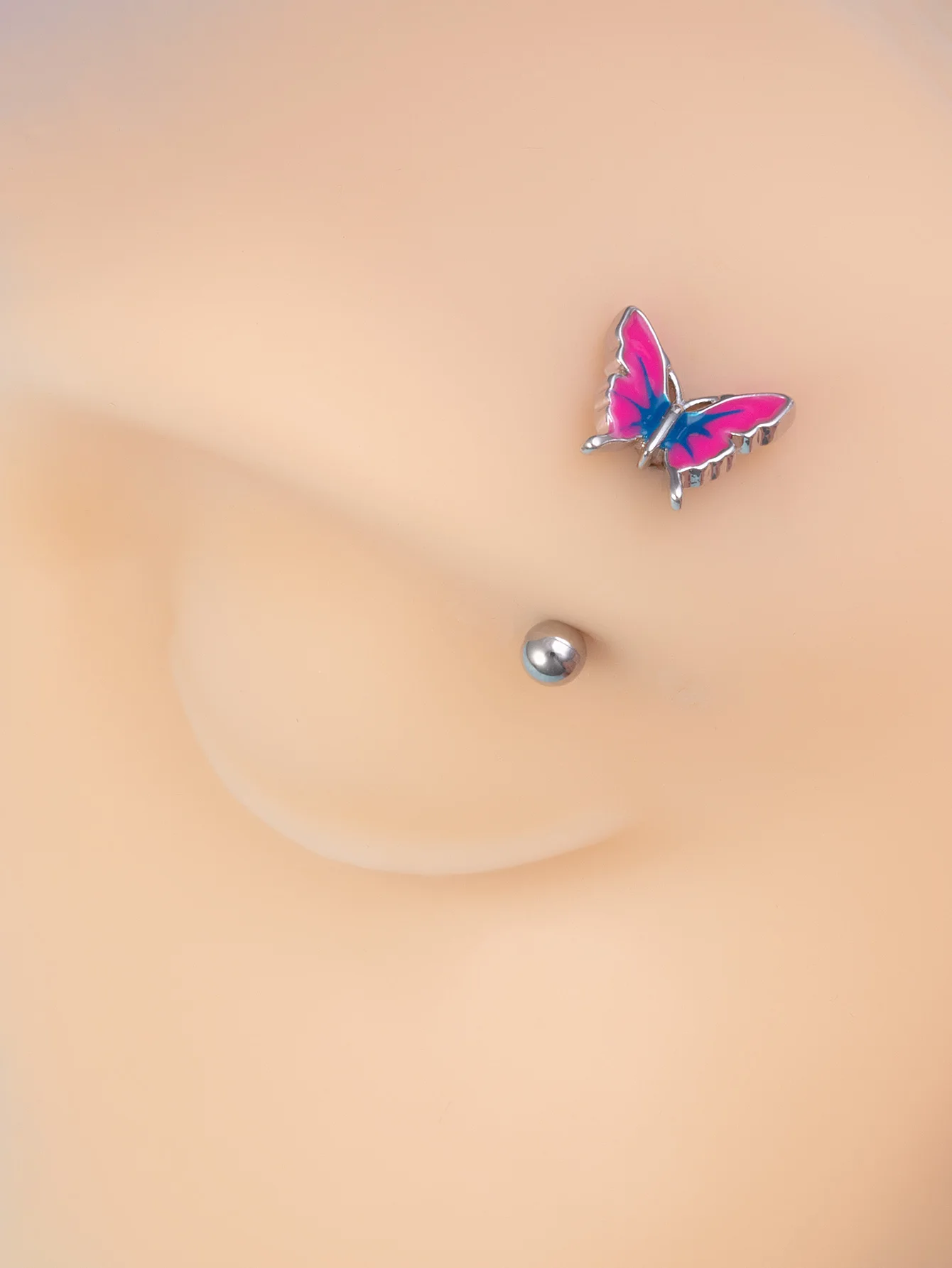 1pc Butterfly Bear Flower Bending Bar Eyebrow Stud for Women Zircon Stainless Steel Tragus Helix Piercing Stud Cute Lobe Earring
