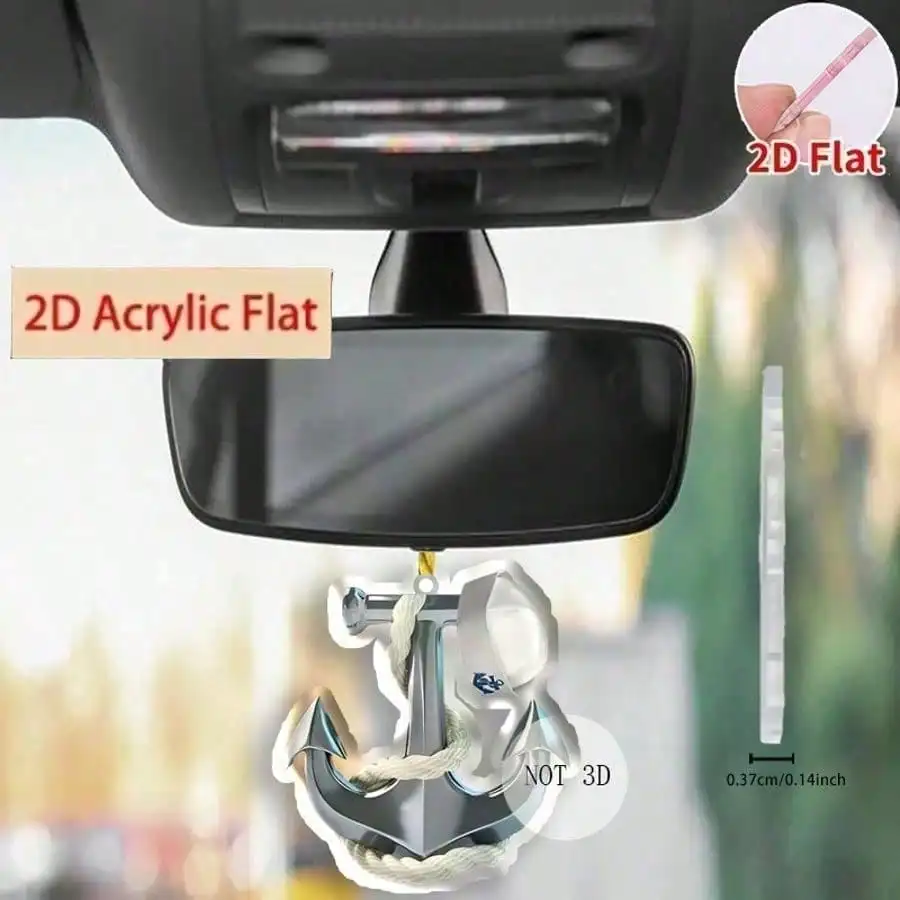 1 Simple Line Anchor Charm - Pre-Bored, Maritime, Versatile | for Vehicle, Bag, Keychain, Nautical, Acrylic Ornament - view 3