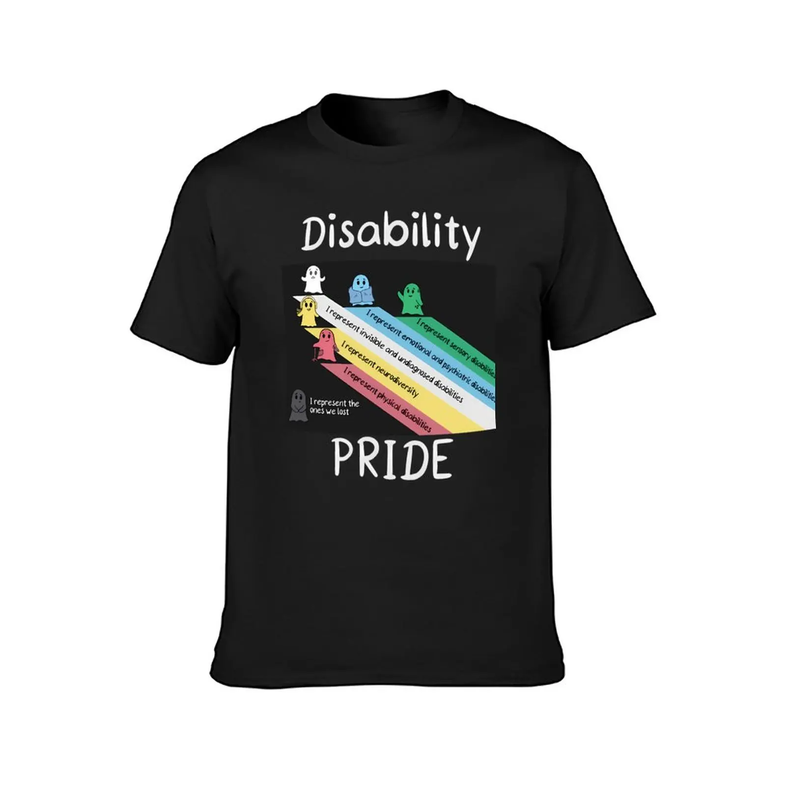 Disability Pride With Ghosts And Descriptions T-Shirt sports fans new edition fitted t shirts for men