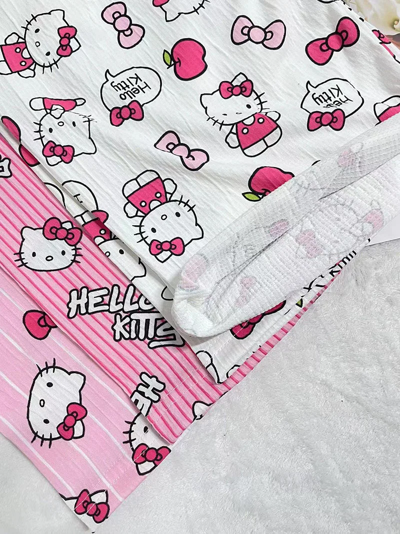 Sanrio Pajama Pants Spring Summer Women Cute Hello Kitty Elastic Waist Home Pants Loose Comfortable Student Dormitory Y2k Pants