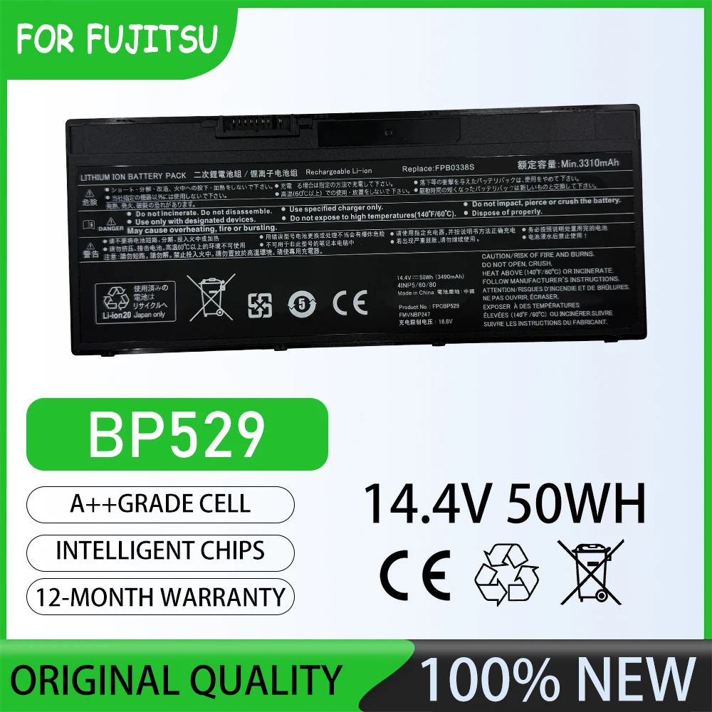 Brand New 14.4V 50Wh BP529 Battery Code: FPB0338S Notebook Laptop Battery for Fujitsu LifeBook E548 E549 E558 E559 T937 Series