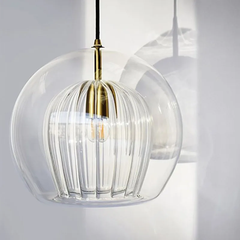 Imagem -06 - Modern Led Pendant Light Abajur de Bola de Vidro Dourado Luzes Suspensas para Sala de Jantar Iluminação de Decoração do Quarto