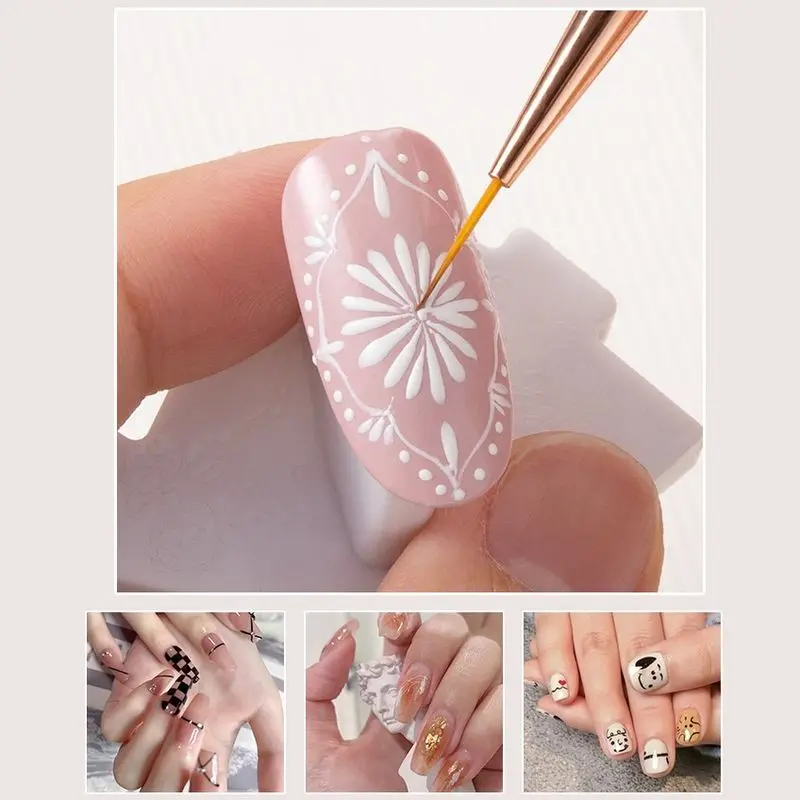 

Розовое золото, 3 шт./комплект, искусственная подкладка, кисти для рисования, Рисование цветов, полоски, фотообои, наборы 7/9/11 мм