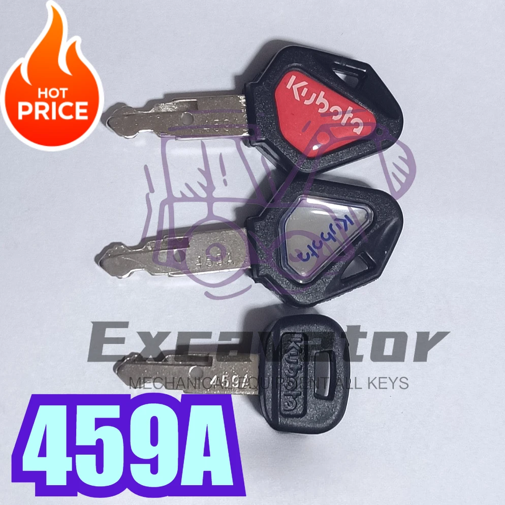 Ignition Key for Kubota 459A Red Black Blue Excavator Digger Tractor Skid Steer Loader