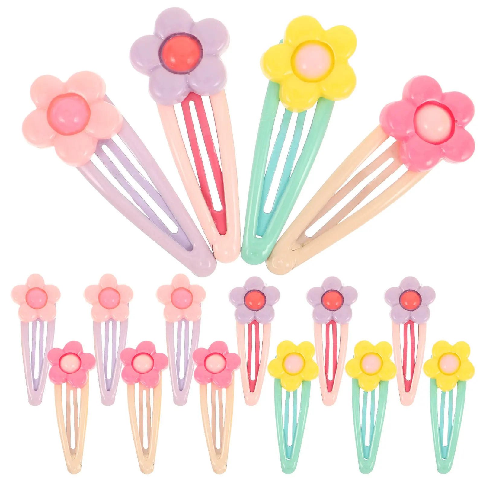 16Pcs Hyuna Style Flower Hair Clips Candy Colorful Floral Barrettes Cute Bangs Styling Korean Hair Accessories for Girls Women