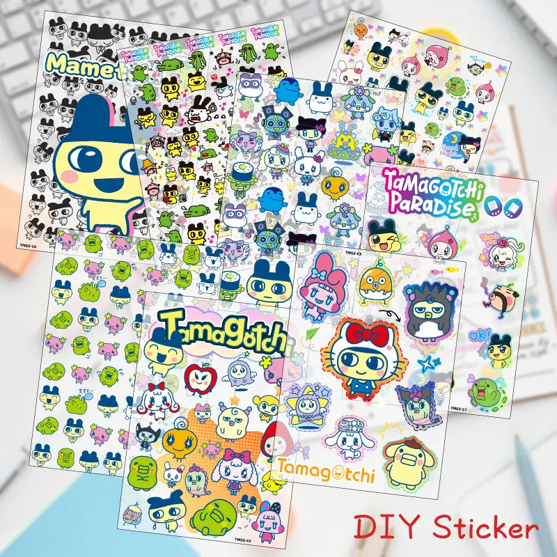

Tamagotchi UV DTF Transfer Sticker A5 Размер Студенческий мультфильм Манетачи Кучаipatchi Cup Водонепроницаемые декоративные наклейки «сделай сам» на заказ