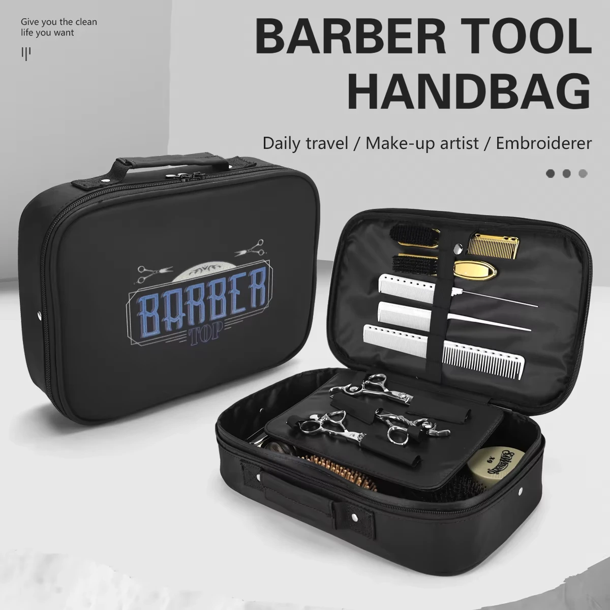 

Waterproof Barber Hair Scissors Case Bag - Shockproof Crush Resistance Trimmer Tool Box Non-defrmation Styling Suitcase