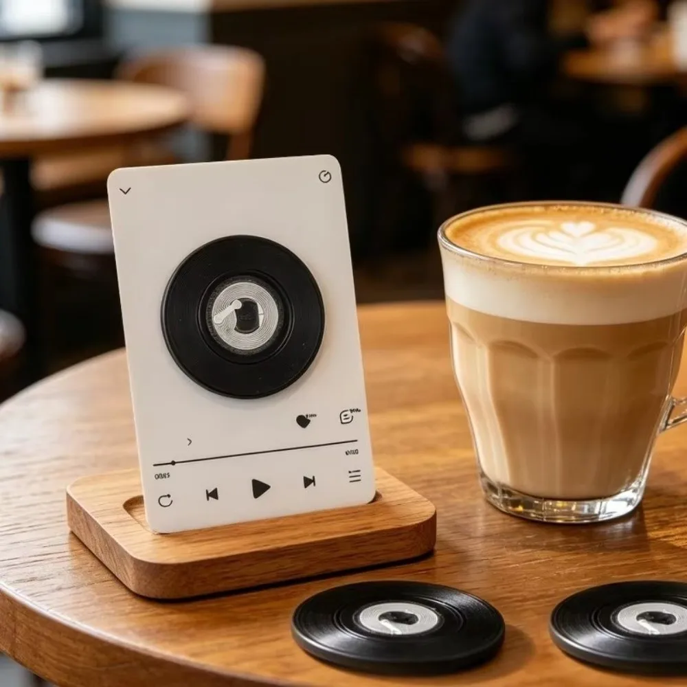 Vinyl Record NFC Fridge Magnet Rotate Base Magnet Back Music Trigger Sticker NFC Chip Built DIY Fridge Magnet For Home Decor