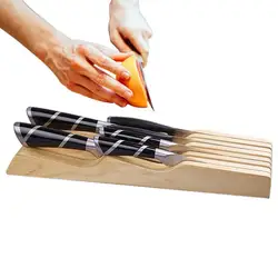 Knife Holder Drawer Knife Storage Wooden Kitchen Holder Bamboos Drawer Organizer Insert For Home And Chefs Housewarming Gift
