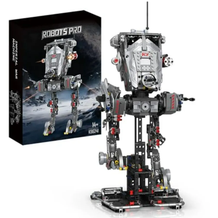 Space War Mech Building Block Set Robot Pro Series Collectible Model Kit with Posable Joints 1223 Pieces Gray and Silver Builda
