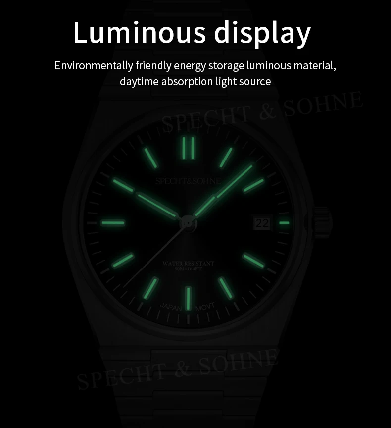 2026 Neuheiten Specht&Sohne Herrenuhren Edelstahl Saphir Klassische Quarz Herrenuhr Relogio Masculino 100M Wasserdicht – Detail 12