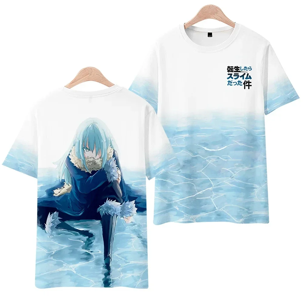 Dieses Mal wurde ich als Slime Rimuru Tempest wiedergeboren. 3D-Druck-T-Shirt für Damen und Herren, Sommer, kurzärmelig, lustiges T-Shirt – Detail 5