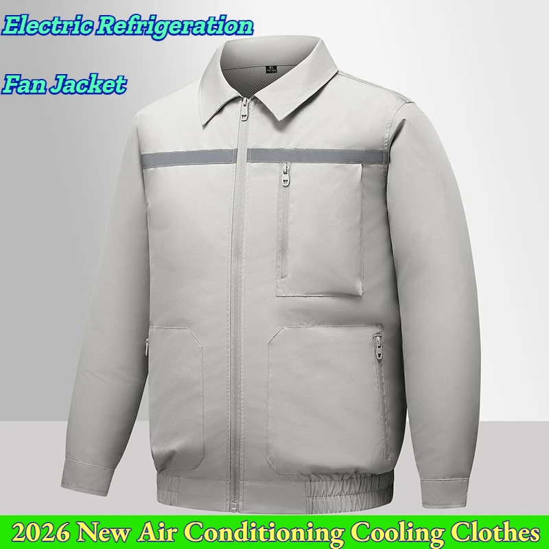 

Летняя охлаждающая куртка для мужчин с функцией кондиционирования воздуха, камуфляжная рабочая одежда для уличных работников, защита от жары, охлаждающая куртка