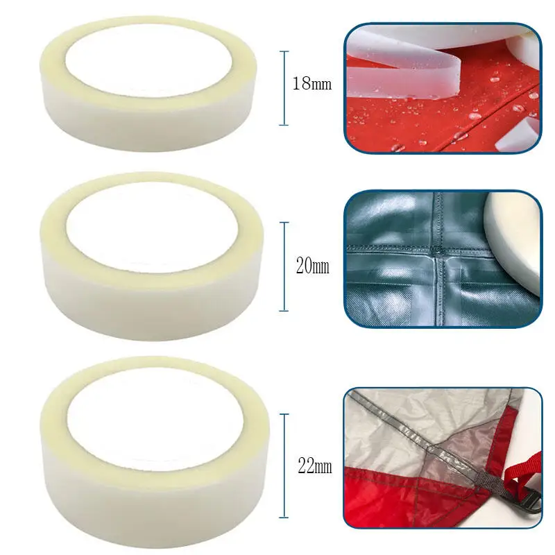 Hot Melt Seam Sealing Tape, Iron-On Waterproof PU Coated Fabric Tape for Clothing Tent Repair, 18/20/22mm Width