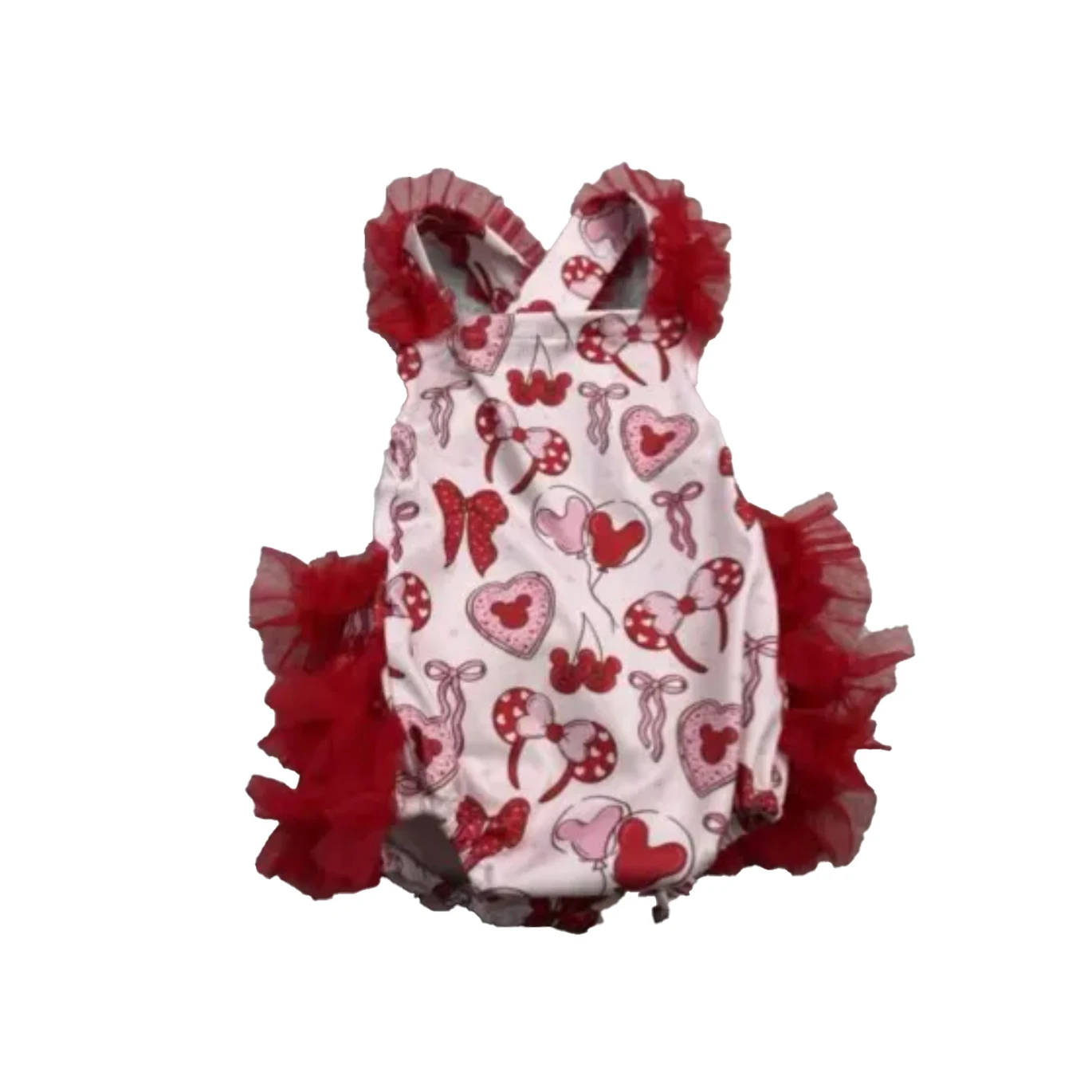 New Design Valentine's Day Heart Bows Baby Girls Clothes Newborn Baby Romper Flower Toddler Baby Clothes Customizable