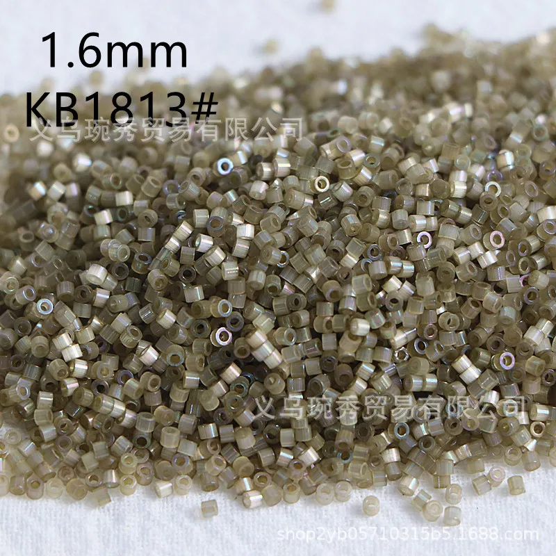 Novas Contas de Vidro Olho de Gato Escovado de 1.6mm, Contas Mágicas Brancas Flash, Contas de Arroz, Material Artesanal para Bordado Francês e Trabalhos com Contas DIY