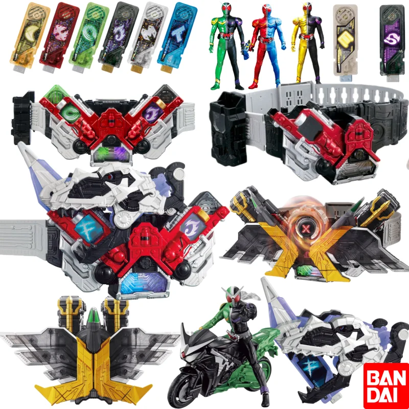 Genuíno bandai kamen rider w driver duplo transformador invocador ciclone coringa metal transformador de memória aniversário do menino gif