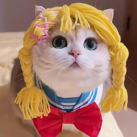 Anime Sailor Moon Pet Clothes Saliva Towel Pure Cotton Adjustable Tie Dog Cat Supplies Kawaii Cosplay Cat Dog Clothing Gift