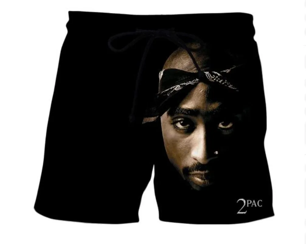 

New Men/Women Tupac 2Pac 3D Printed Casual Shorts Fashion Streetwear Men Loose Sporting Shorts D011