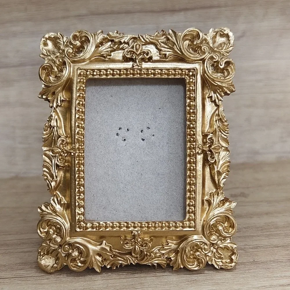 DIY Display Vintage Picture Frame Can Be Placed Resin Floral Photo Frame 10CM Mini Size Victorian Photo Frame Photography Props