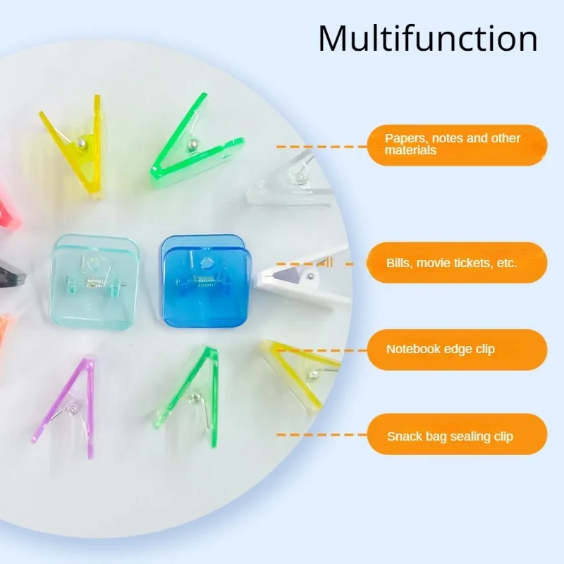 Imagem -06 - Mini Simples Bonito Quadrado Transparente Acrílico Clipe Material de Estudo Teste Papel Armazenamento Pasta Clipe Documentos de Escritório Braçadeira de Papel Peças