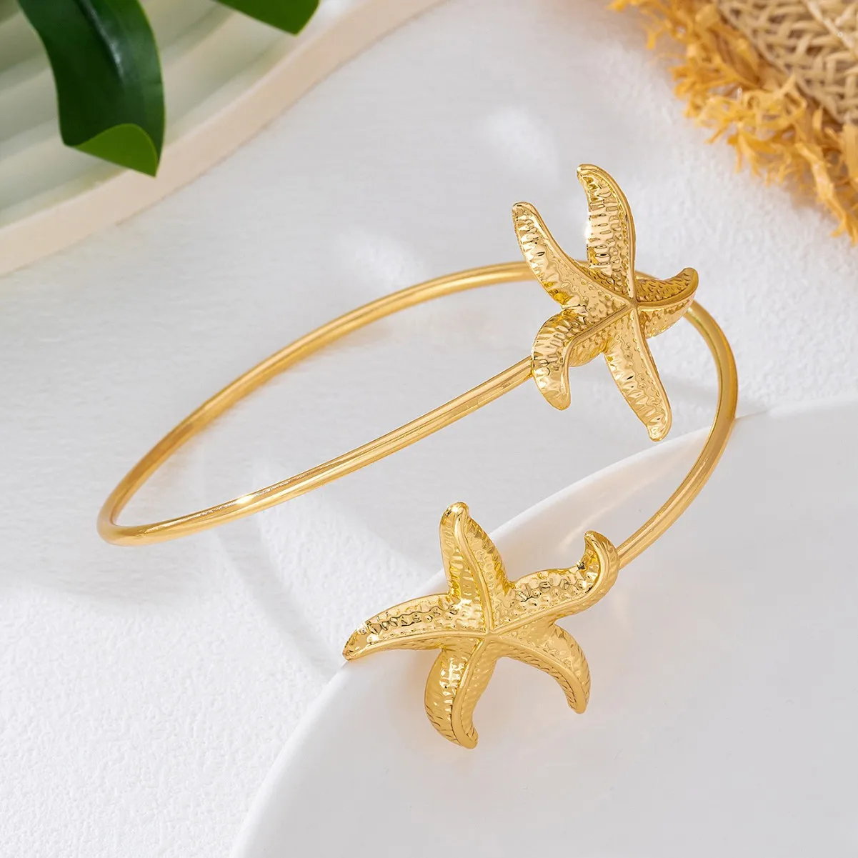 1 piece holiday style marine life starfish arm ring upper arm bracelet opening adjustable niche personality