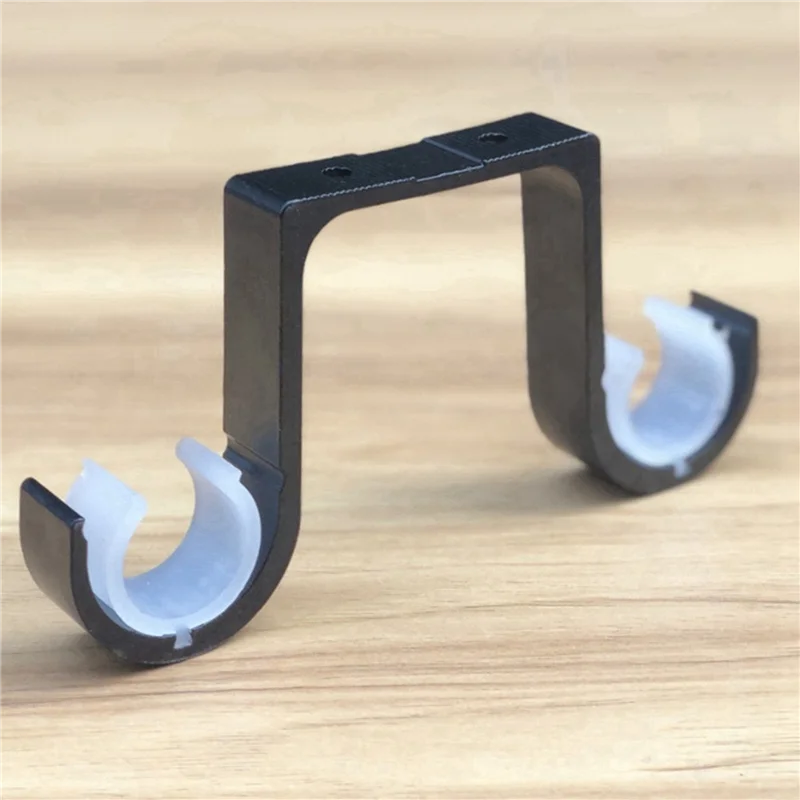 

ABPQ-12Pcs Двойные кронштейны для карнизов Потолочное крепление опоры из алюминиевого сплава черного цвета