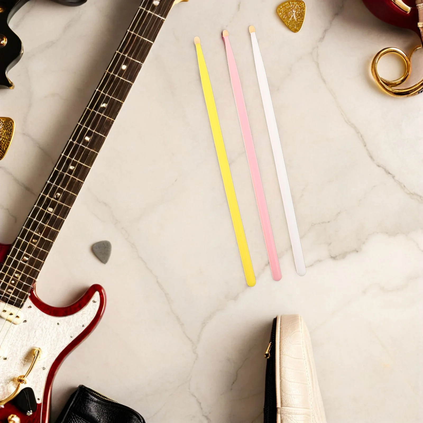 

Colored Drumsticks Set Maple Wood Pink White Yellow Rhythm Sticks For Teens Drummer Practice Studio Concert Percussion