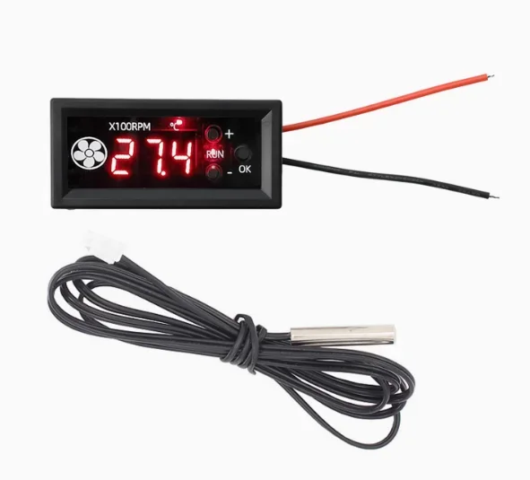 4-Draht-PWM-Lüfterthermostat 12V 3A Drehzahlregler mit Mehrfachfühler für PC-Gehäuse Industriekühlung