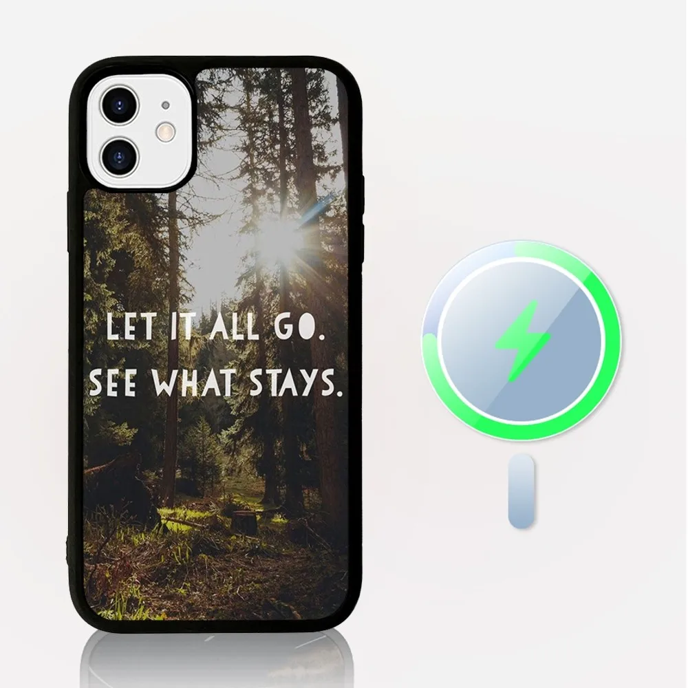 Travel mountain sea beach quotes Phone Case Magnetic Case For iPhone 14 13 12 11 15 Pro Max Plus Mini For Magsafe Wireless Charg