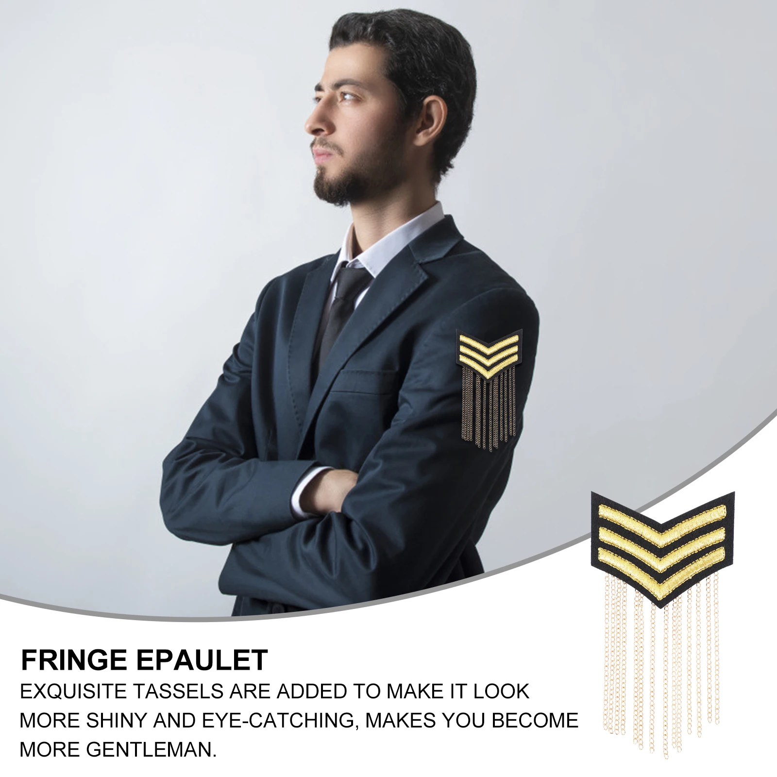 

Fringe Epaulets Badge Tassel Board Golden Fabric Embroidery Mens Uniform Shoulder Mark Decor Accessories Decor