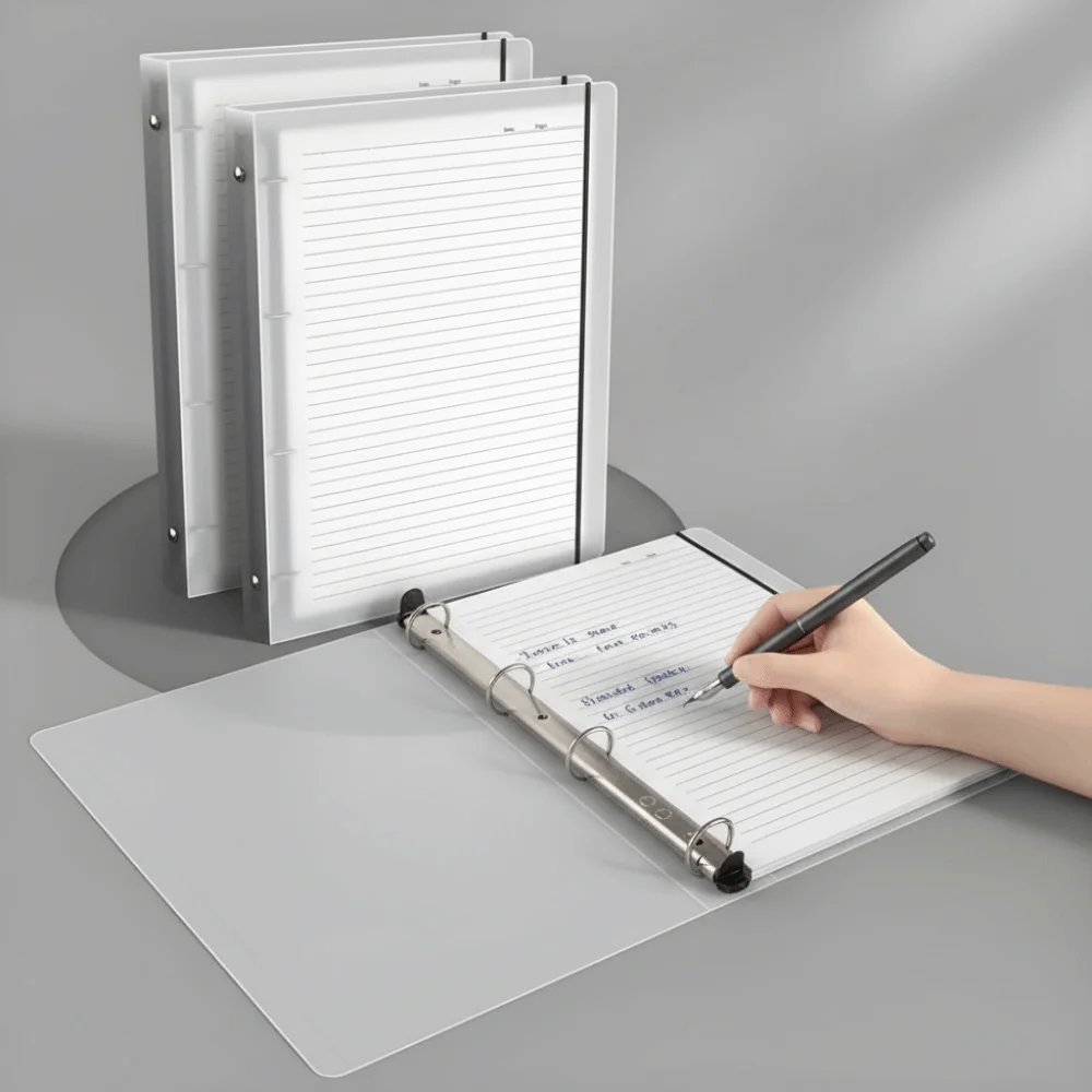 Lined Paper Loose Leaf Binder Journal Keeping 20 Holes Design Metal Ring Binder Stationery Replaceable Inner Refill