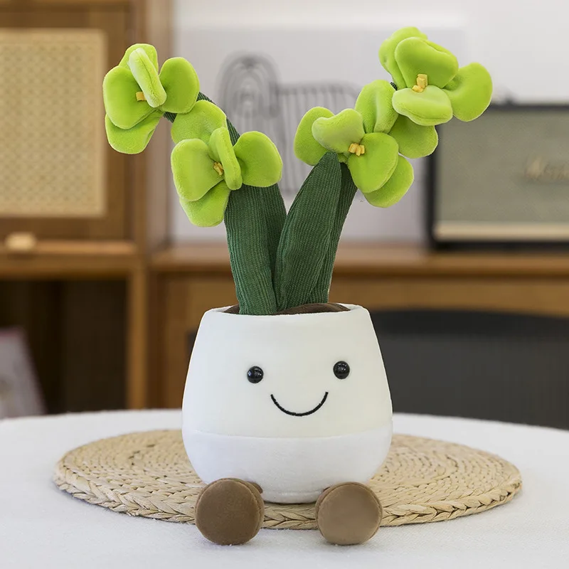 Kawaii Plush Toy Cute Stuffed Doll Flower Plant Indoor Decorative Potted Greenery Soft Toy for Kids Birthday Gift Relaxing Eye