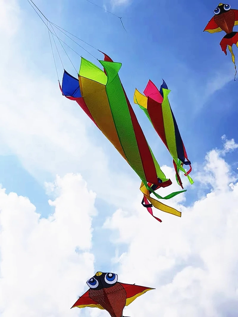 جديد الطائرات الورقية العملاقة Windsocks قوس قزح ذيول عالية ويفانغ الطائرات الورقية قلادة الطائرات الورقية اكسسوارات تحلق التنين المهنية طائرة ورقية مقلاع
