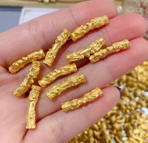 

24k pure gold pipe real spacers 999 accessories dragon and phoenix pipes for hand strings